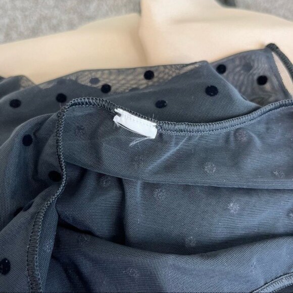 Dolls Kill Lace Sheer Mesh Polka Dot Cropped Top - Picture 4 of 4